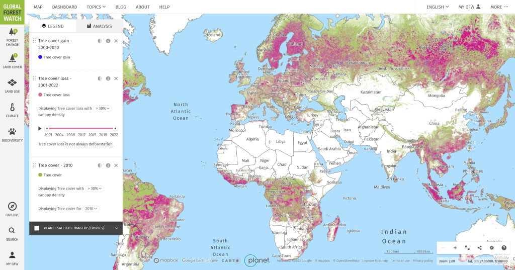 Global Forest Watch interactive map and analytics 