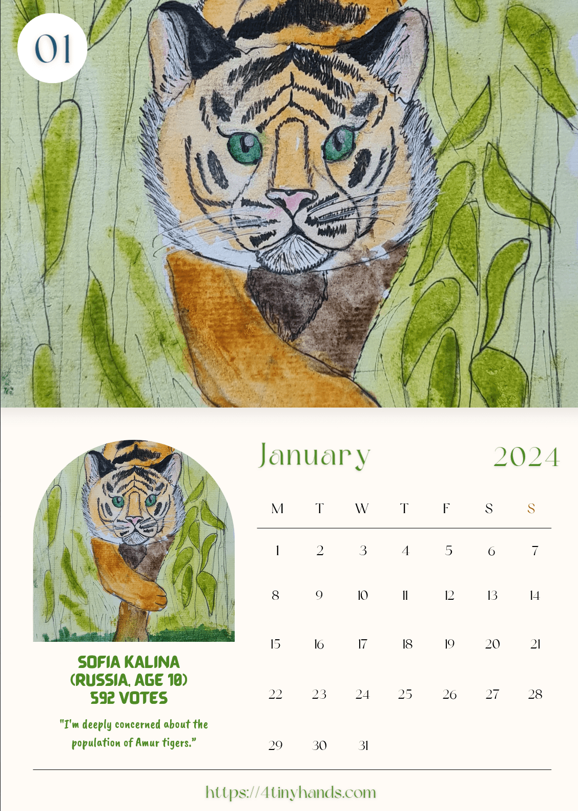 Celebrating the Animal Kingdom Calendar 2024 January
