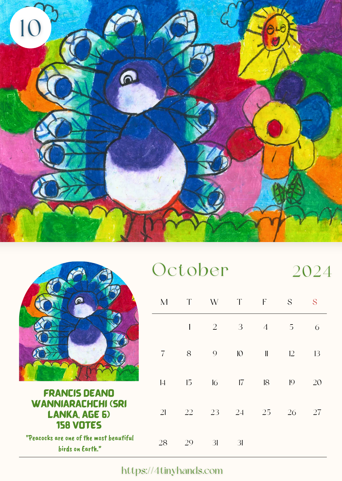 Celebrating the Animal Kingdom Calendar 2024 October